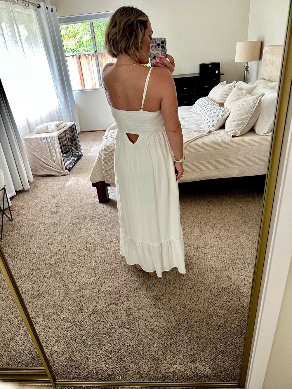 | vici • white flowy button down maxi dress • large | - Picture 7 of 8